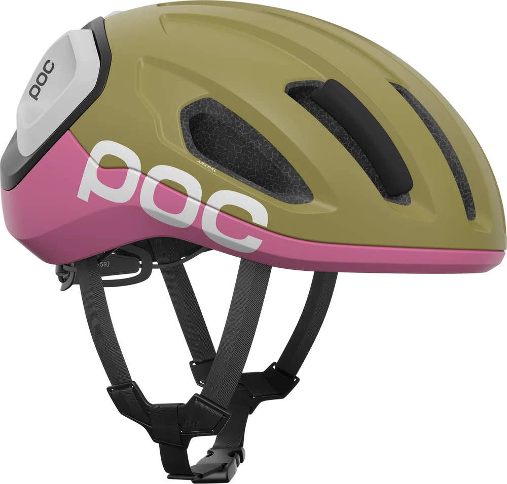 POC Amidal Cycling Helmet Olivine Green Matt/Thulite Pink Matt v:4107539