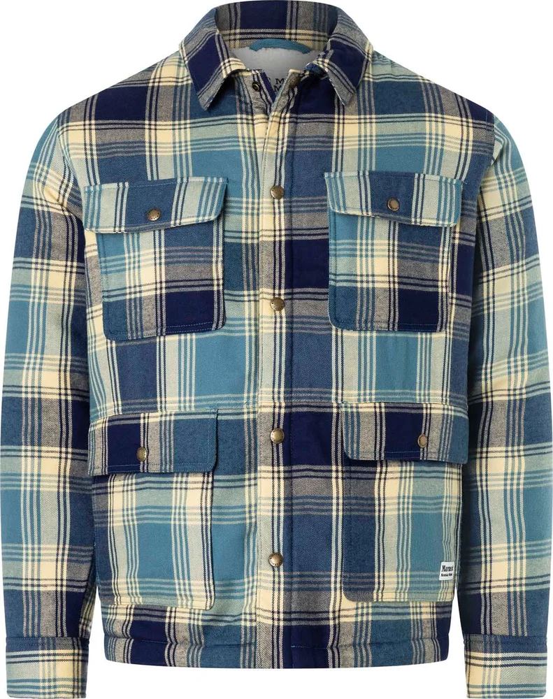 Marmot Men’s Ridgefield Sherpa Flannel Shirt Jacket Moon River v:6617171