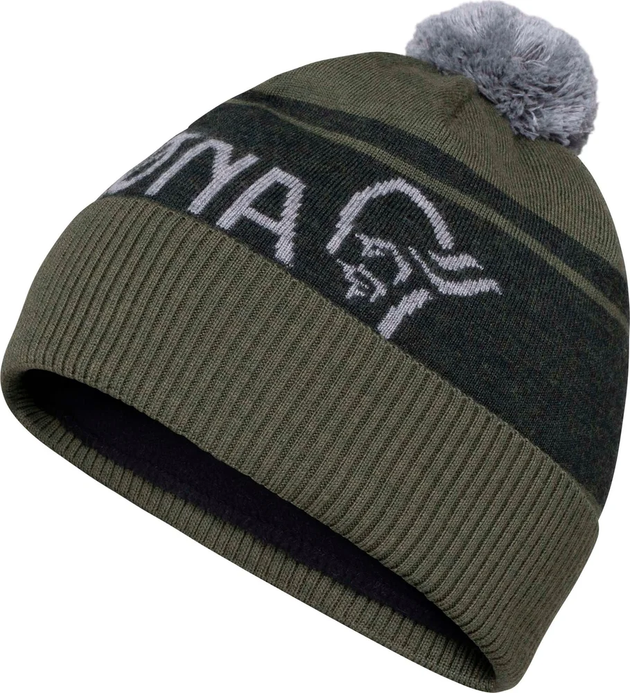 Norrøna /29 Heavy Merinoull Logo Beanie Olive Night Melange v:3077360