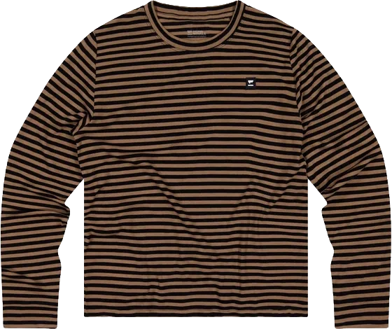 Mons Royale Women´s Icon Merino Long Sleeve Mr Stripe Toffee v:2839169