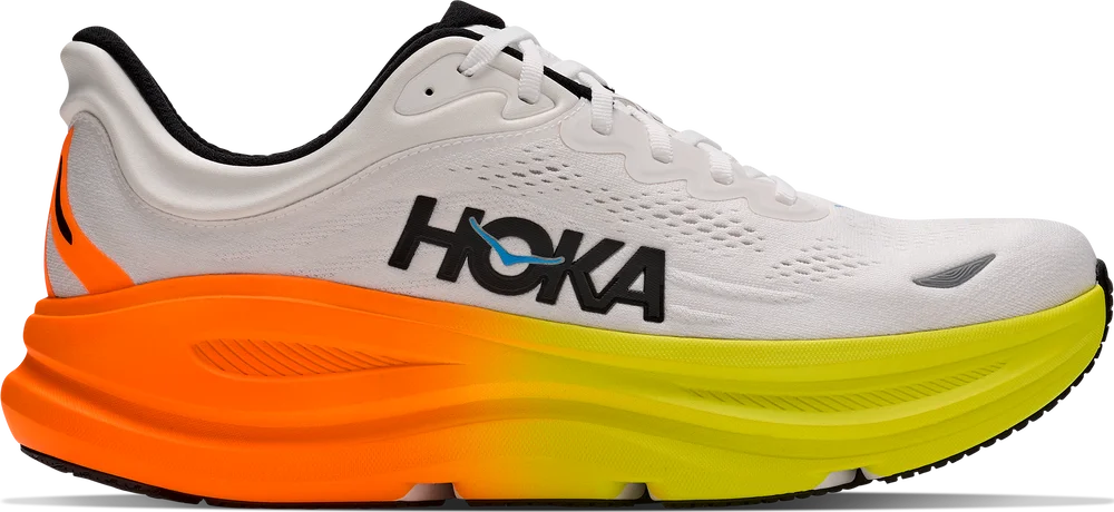 Hoka Men’s Bondi 9 White/Neon Tangerine v:1577205 Hoka Men’s Bondi 9 White/Neon Tangerine v:1577205
