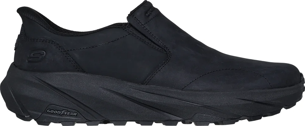 Skechers Men's Leather Round Toe Dual Gore Slip-Ins Black v:8522959