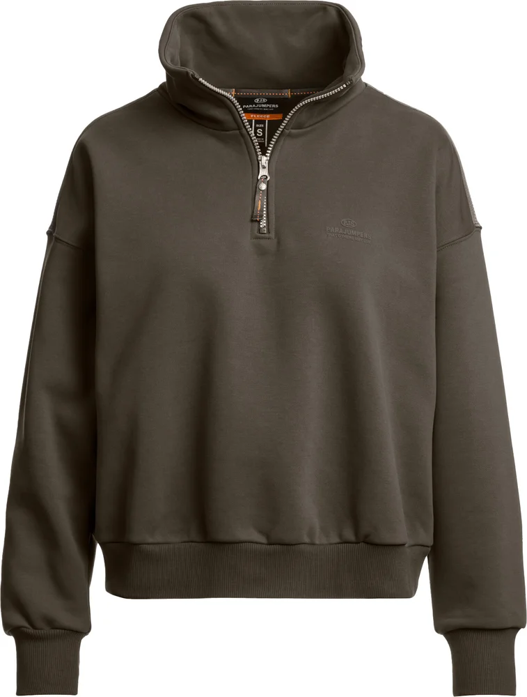 Parajumpers Women’s Zendaya Half-Zip Sweat Olive Grey v:3433016 Parajumpers Women’s Zendaya Half-Zip Sweat Olive Grey v:3433016