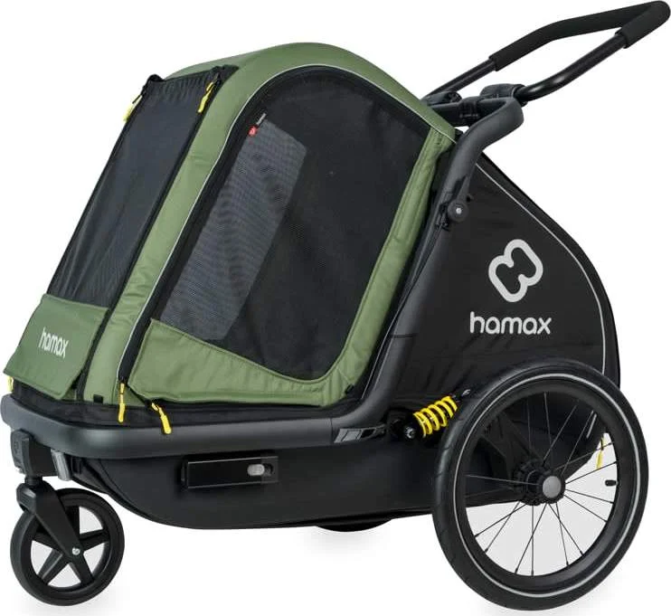 Hamax Pluto M Dog Trailer Green/Black v:1710077 Hamax Pluto M Dog Trailer Green/Black v:1710077