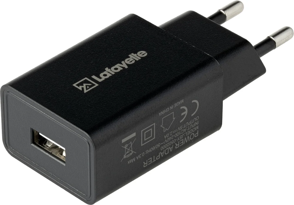 Lafayette Wall Charger USB-A Black v:3485081 Lafayette Wall Charger USB-A Black v:3485081