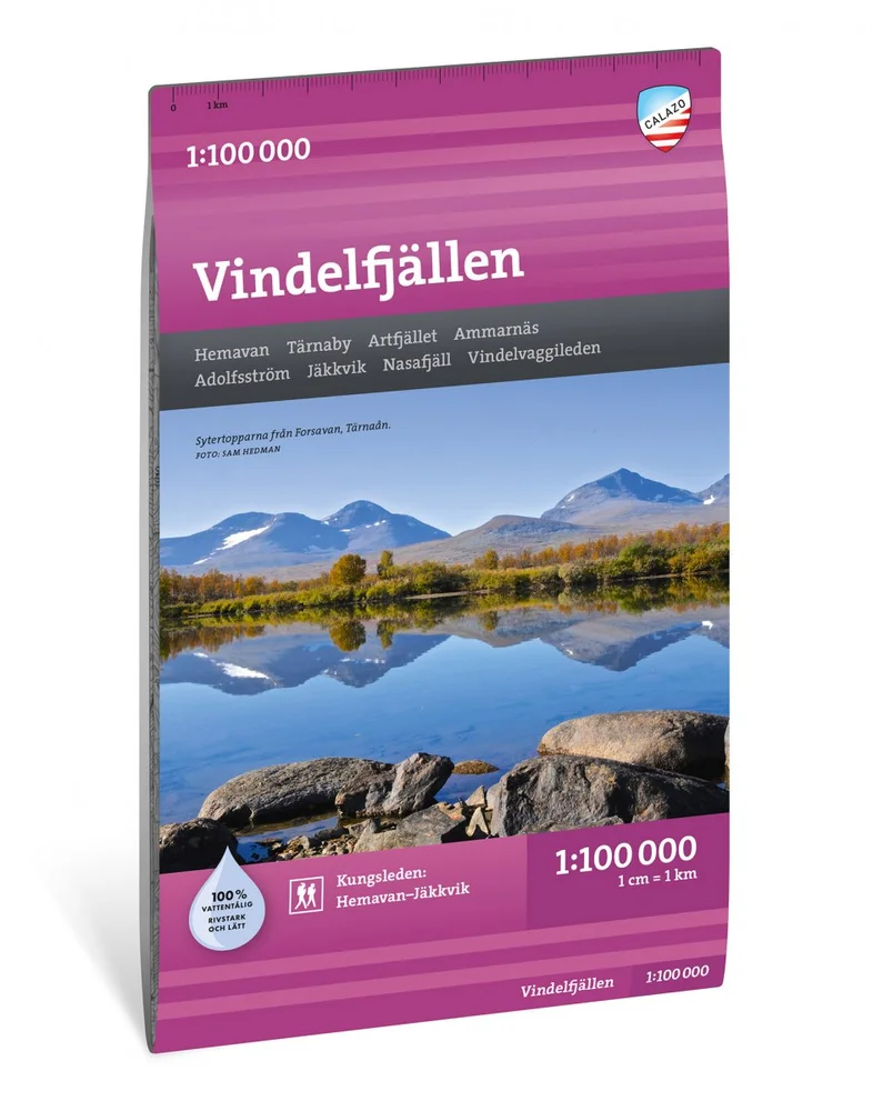 Calazo förlag Vindelfjällen 1:100 000 Hiking map v:3659502