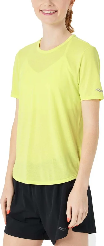 Saucony Women’s Stopwatch Short Sleeve Sunny Lime Heather v:1165633 Saucony Women’s Stopwatch Short Sleeve Sunny Lime Heather v:1165633