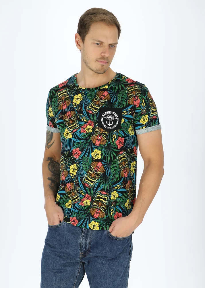 Tropical Pocket Tee v:9997256