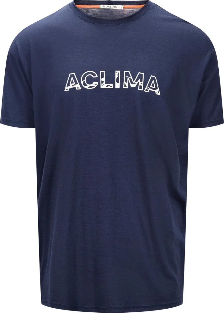 Aclima Men’s LightWool 140 Classic Tee Logo Navy Blazer v:6902569 Aclima Men’s LightWool 140 Classic Tee Logo Navy Blazer v:6902569
