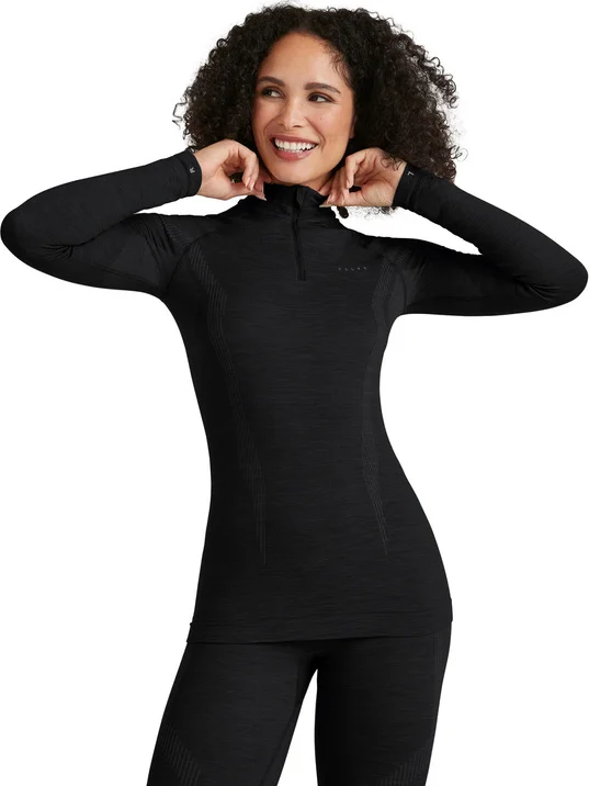 Falke Women's Long Sleeve Zip Wool-Tech Black v:9273813