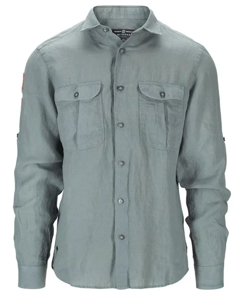 Safari Linen Shirt G. Dyed Mens Stormy Blue v:3062101 Safari Linen Shirt G. Dyed Mens Stormy Blue v:3062101
