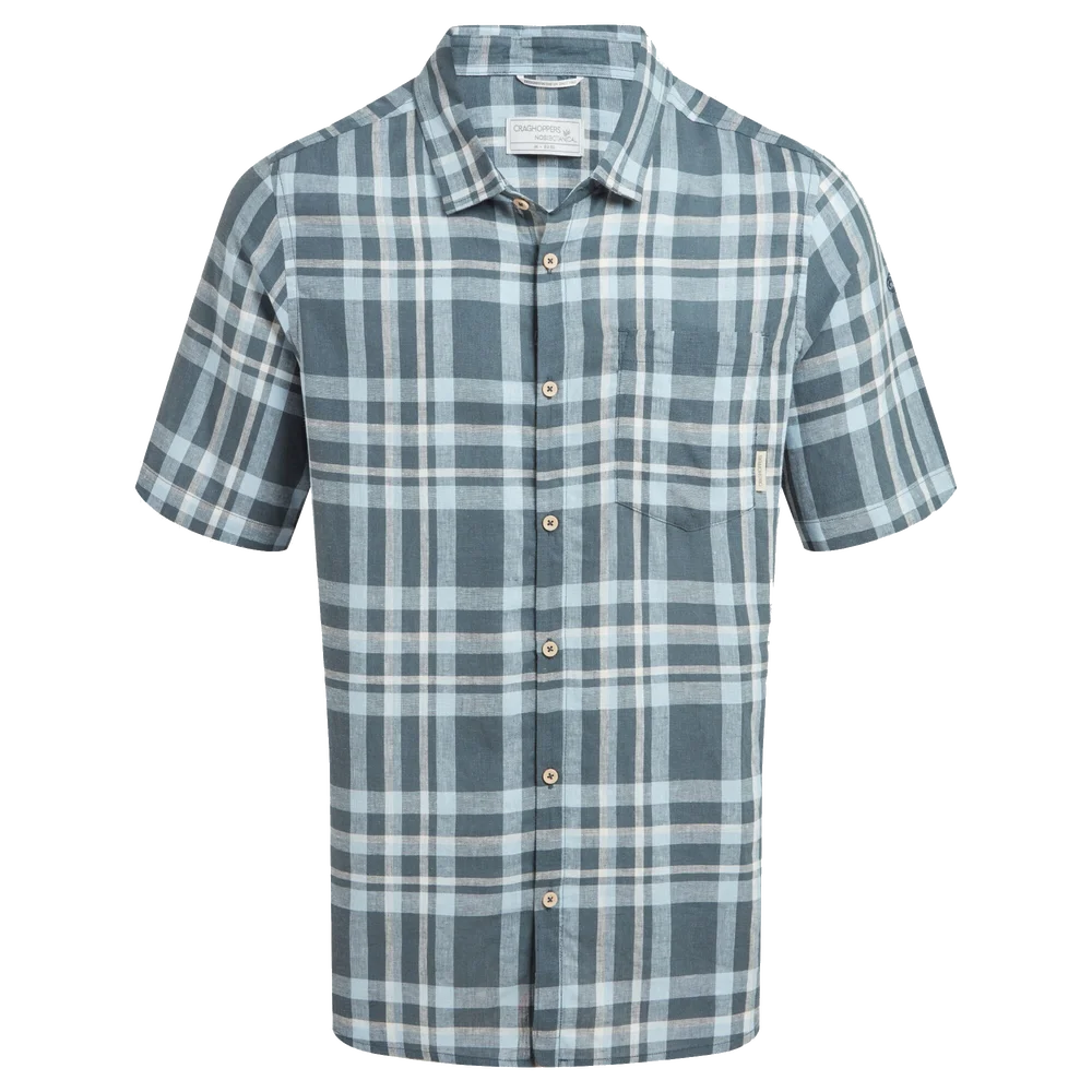 Craghoppers Men’s Cartwright Short Sleeved Shirt Blue Stone Check v:1108729