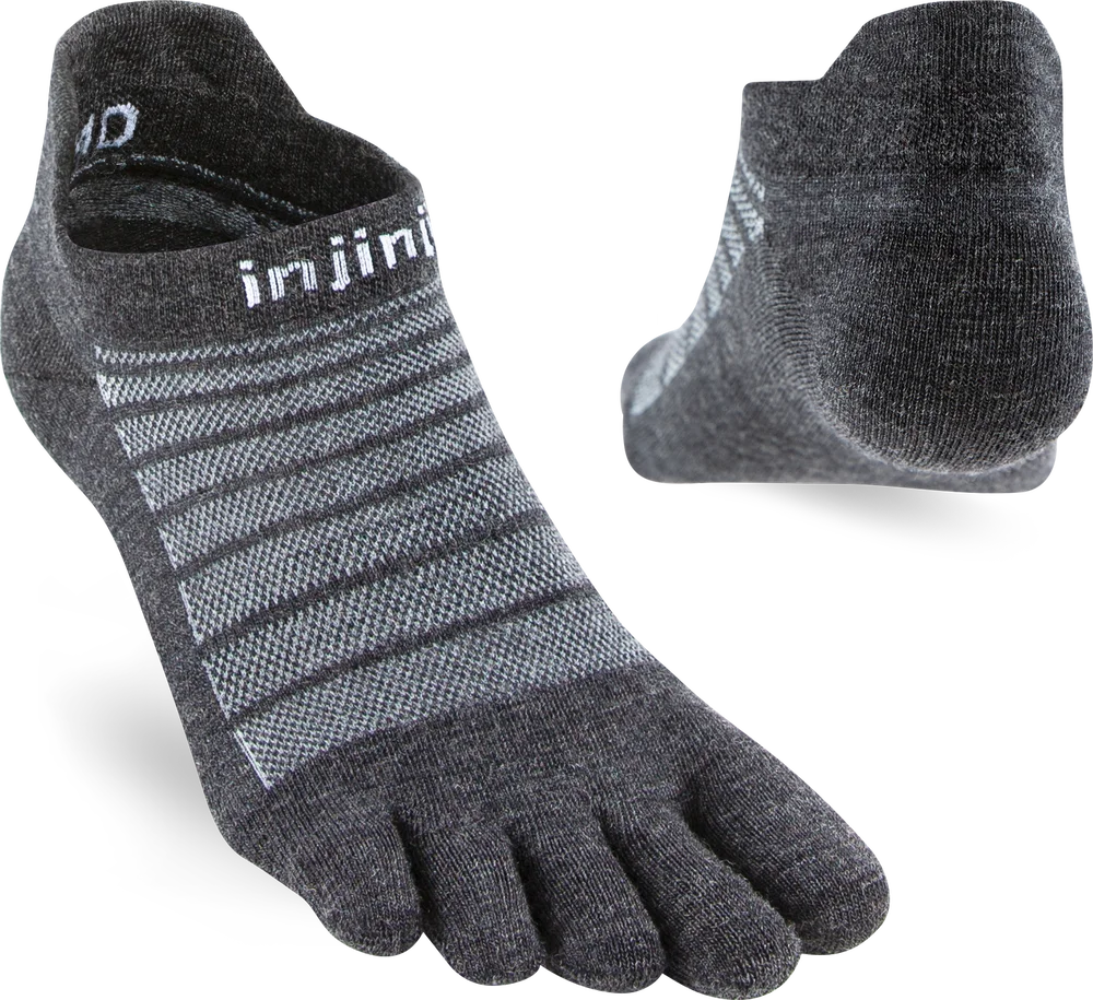 Injinji Men’s Run Lightweight No-Show Wool Slate v:4536691