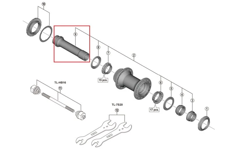Shimano navakseleenhet Hb-M9110 v:8519421