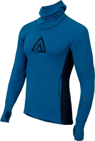 Aclima WarmWool Hood Sweater Man Blue Sapphire/Peacoat v:6858036