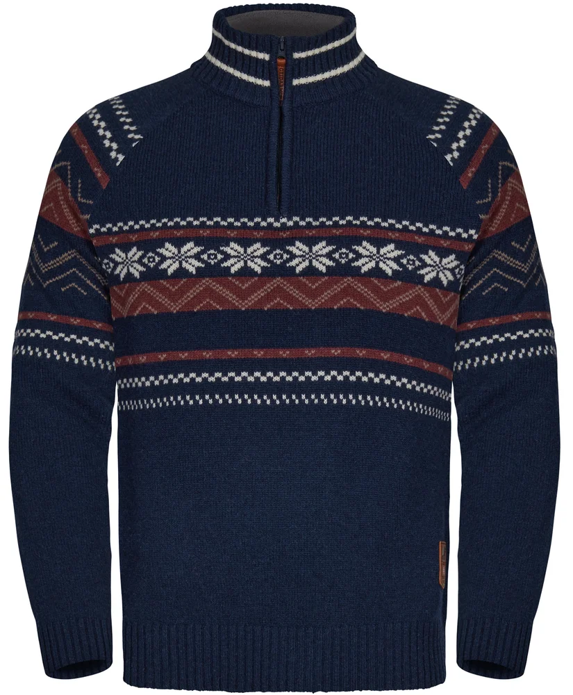 Gridarmor Men's Snøstjerne Half Zip Ullgenser Navy Blazer v:1447165