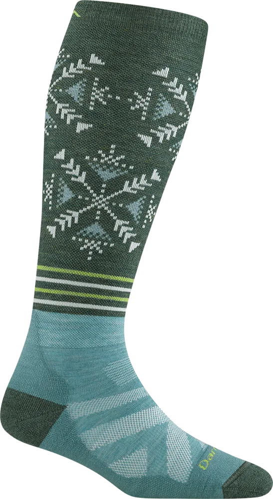 Darn Tough Women's Snowfall Over-the-Calf Midweight With Cushion Juniper v:5792242