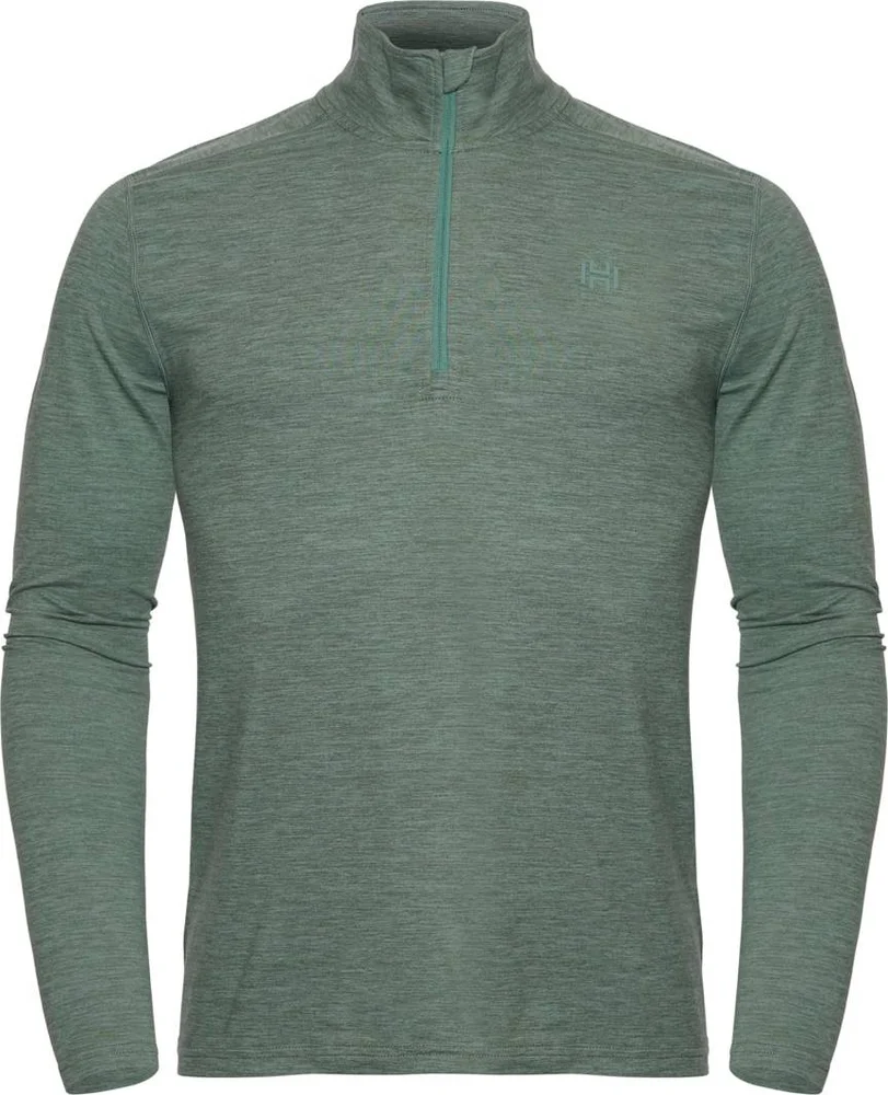 Hellner Men's Nunis Halfzip Long Sleeve Tee Laurel Wreath Melange v:7302726