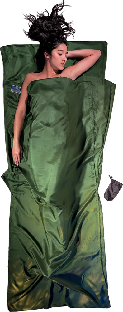 Cocoon TravelSheet Silk Dark Olive Green v:4838793