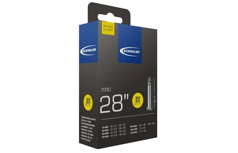 Schwalbe Sykkelslange Sv 20 Ekstra Lett 18/25-622/630 Racerventil 60 mm v:7382873