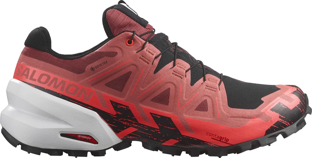 Salomon Unisex Spikecross 6 GORE-TEX Cow Hide/Black/Fiery Coral v:6099554