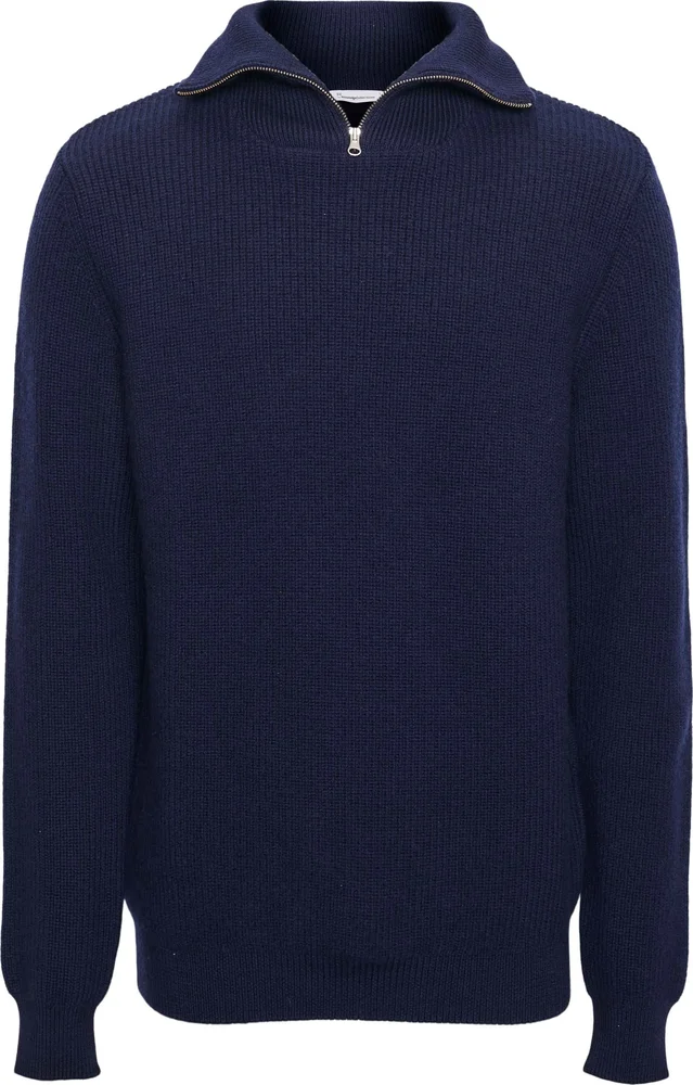 Knowledge Cotton Apparel Men’s 1/2 Neck Zip Merino Wool Rib Knit Total Eclipse v:3908524 Knowledge Cotton Apparel Men’s 1/2 Neck Zip Merino Wool Rib Knit Total Eclipse v:3908524