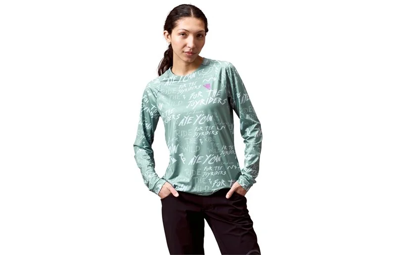 Sykkeltrøye Endura Women's SingleTrack L/S Print Sage Green v:5296335