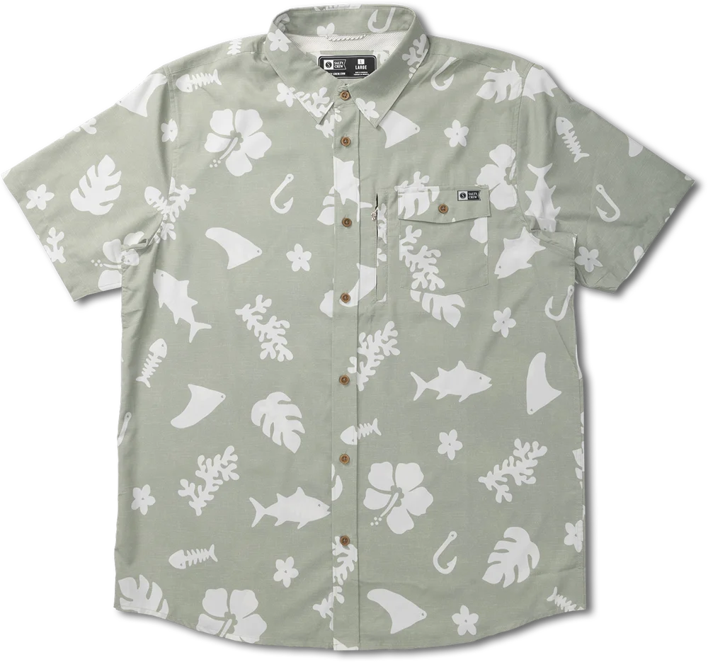 Salty Crew Men’s Shoots SS Tech Woven Dusty Sage v:1728348 Salty Crew Men’s Shoots SS Tech Woven Dusty Sage v:1728348