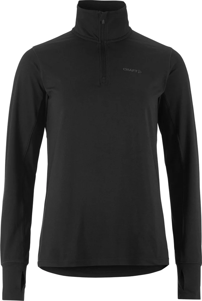Craft Women's Flow Half Zip Longsleeve Black Melange v:1006504