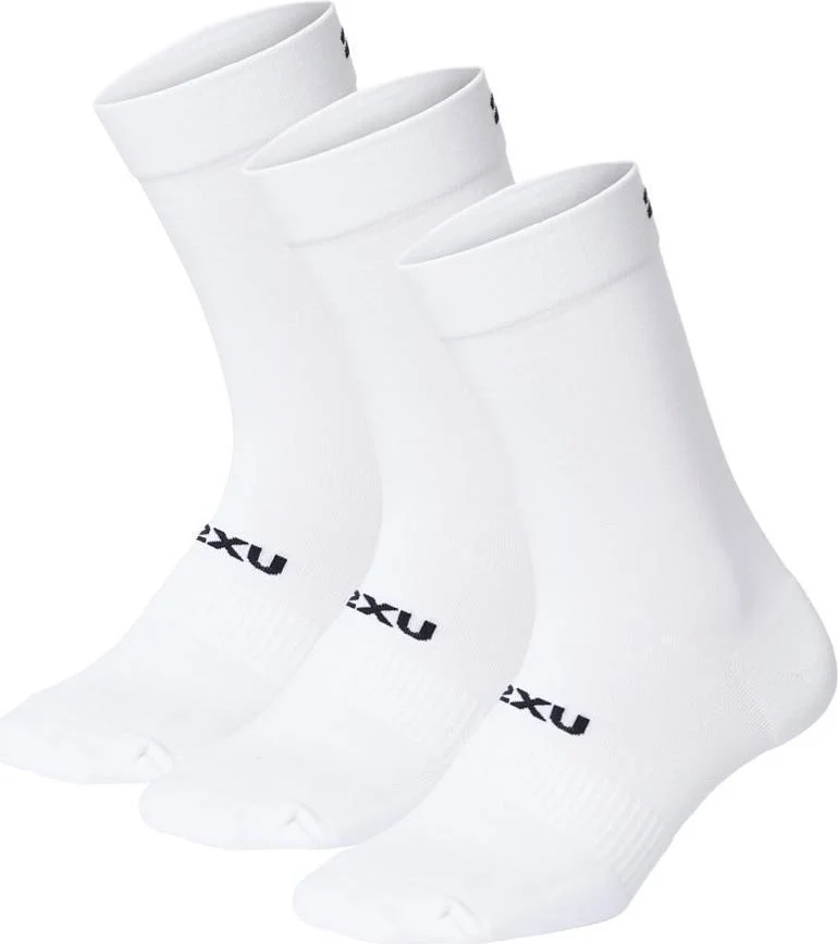 2XU Crew Socks 3 Pack White/Black v:7802588