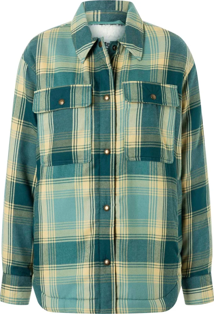 Marmot Women's Ridgefield Sherpa Lined Flannel Jacket Blue Agave v:6154091