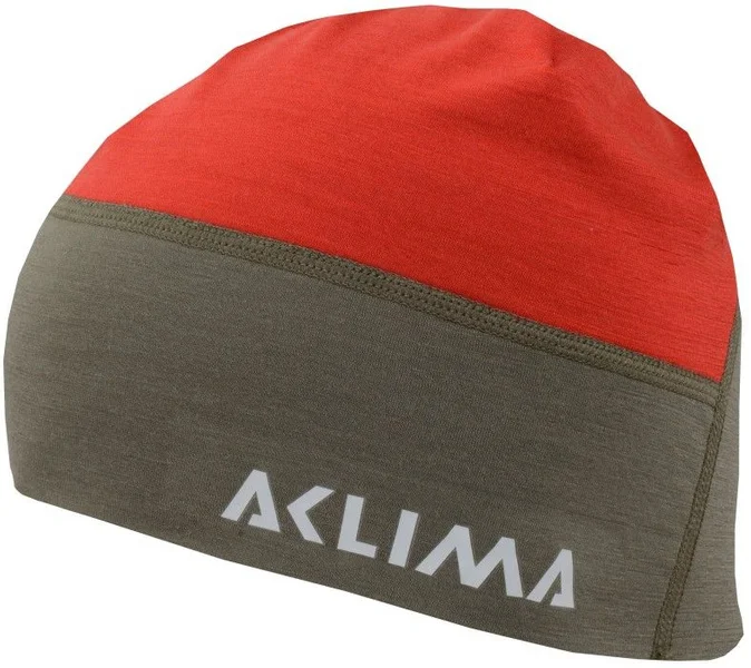 Aclima LightWool Hunting Beanie Unisex High Risk Red/Ranger Green v:9936725
