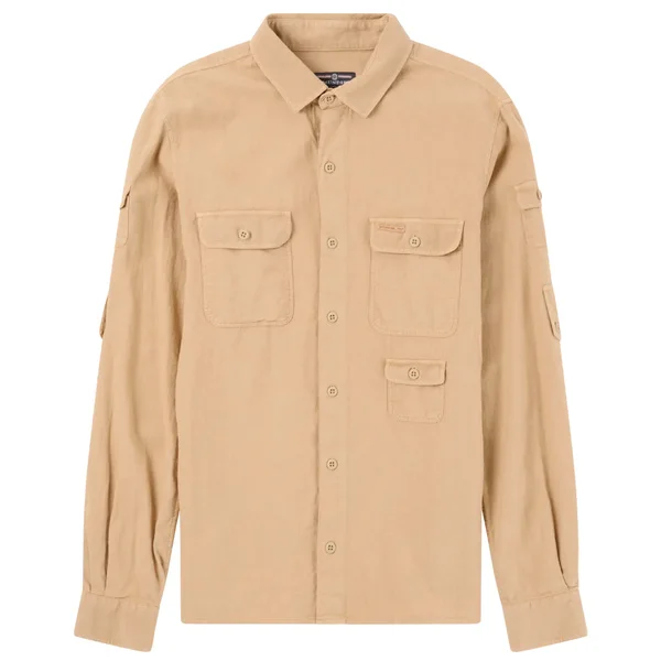 Traveller’s Linen Shirt Mens Khaki v:4647502 Traveller’s Linen Shirt Mens Khaki v:4647502