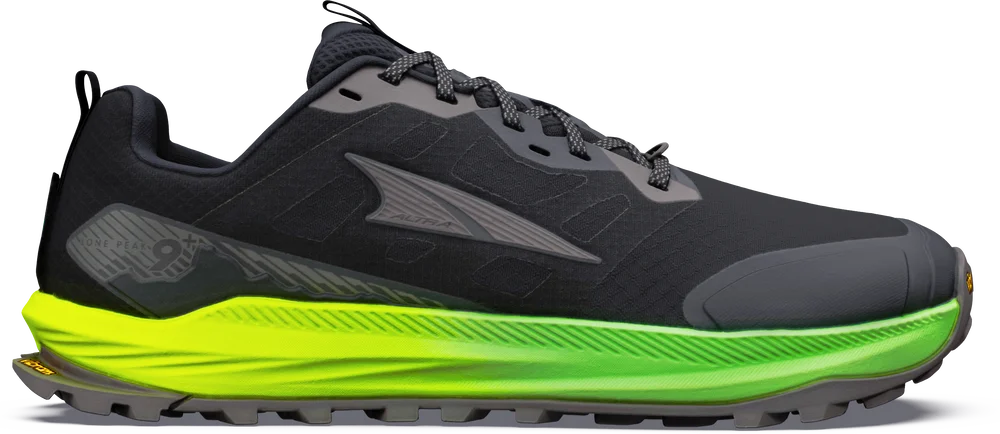Altra Men’s Lone Peak 9+ Black/Dark Gull Grey/Green Gecko v:9034637