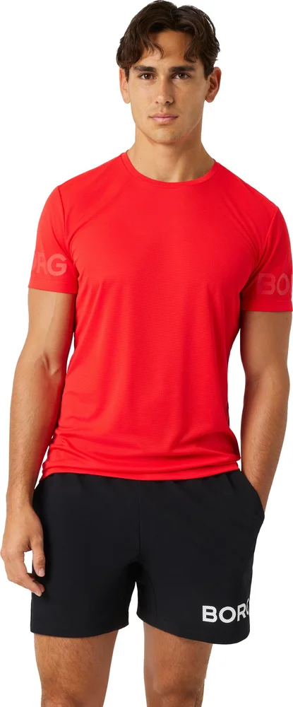 Björn Borg Men’s Borg Light T-Shirt Flame Scarlet v:6316645 Björn Borg Men’s Borg Light T-Shirt Flame Scarlet v:6316645