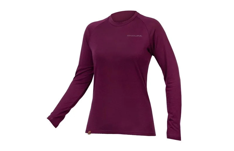 Endura Dame Baabaa Blend L/S Underlag Aubergine v:4565098 Endura Dame Baabaa Blend L/S Underlag Aubergine v:4565098