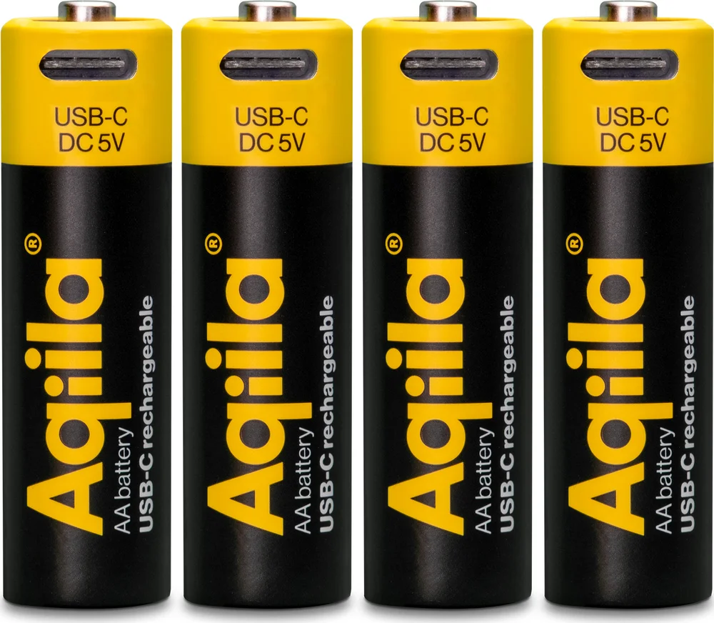 Aqiila USB-C Rechargeable AA Battery (1,5V / 2000mAh) 4-pack Black v:5283078 Aqiila USB-C Rechargeable AA Battery (1,5V / 2000mAh) 4-pack Black v:5283078