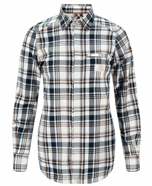 Skauen Field Shirt Womens Chequered Navy/Tan v:5459655