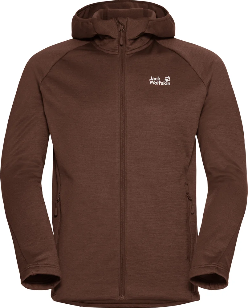 Jack Wolfskin Men's Peak District Hooded Full Zip Hot Choc v:9875764