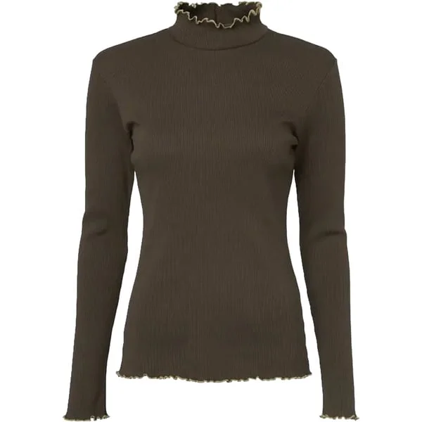 Kelly Longsleeve Top Women Leather Brown v:6676948