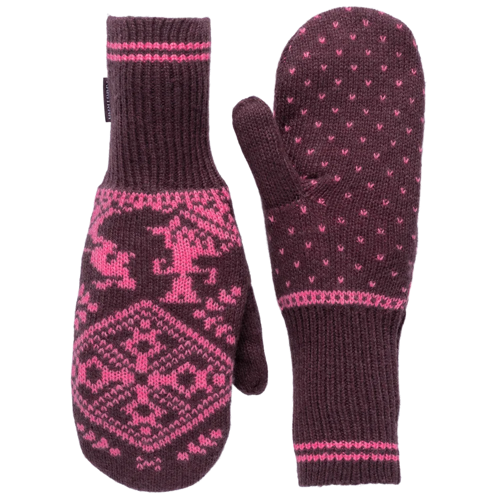 Kari Traa Women's Saga Knit Mittens Cocoa Powder v:4559407