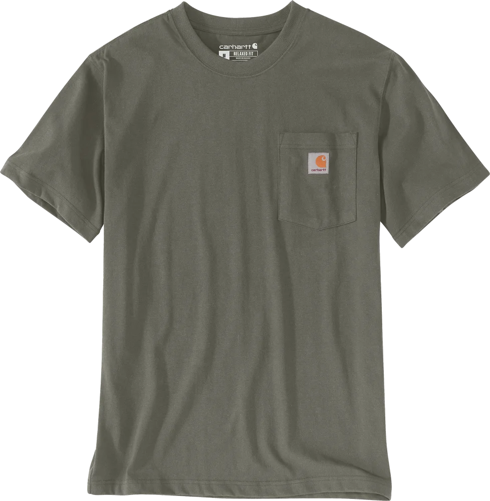 Carhartt Men's K87 Pocket Short Sleeve T-Shirt Dusty Olive v:7538958