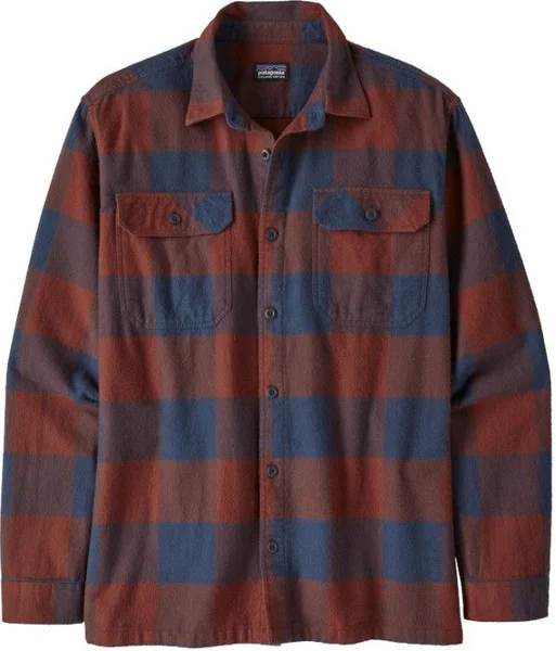M's L/S Organic Cotton MW Fjord Flannel Shirt Mountain Plaid Smolder Blue v:5081126