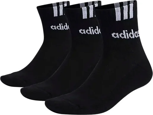 Adidas 3-Stripes Linear Half-Crew Cushioned Socks 3 Pairs Black/white v:2357888