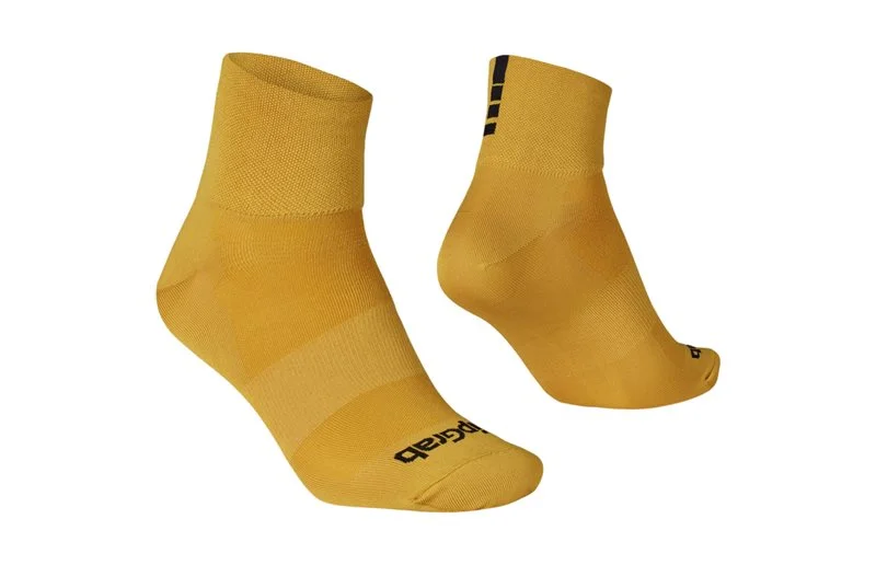 Sykkelsokker GripGrab Lightweight SL Short Summer Socks Mustard Yellow v:3907594