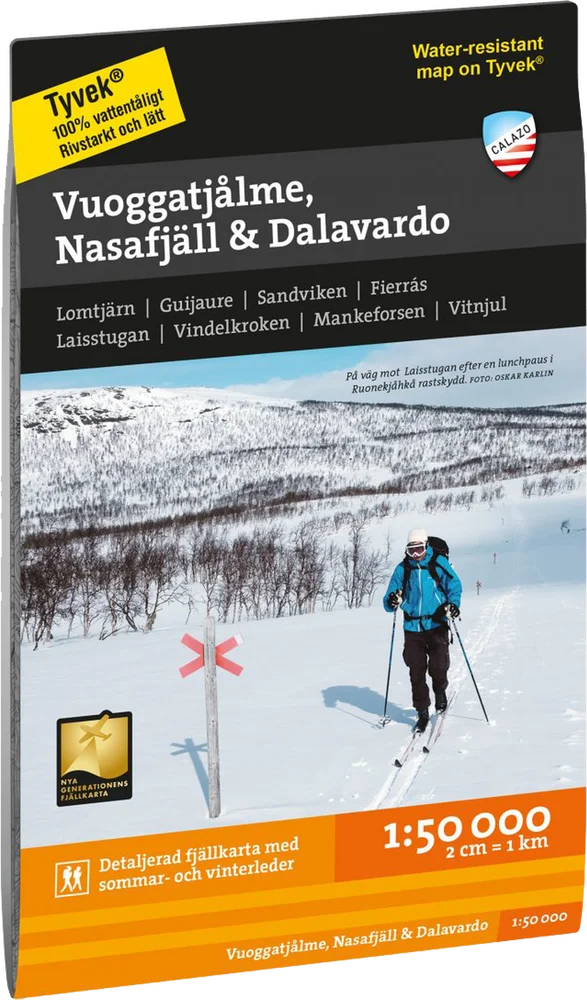 Calazo förlag Vuoggatjålme - Nasafjäll - Dalavardo 1:50 000 NoColour v:7401900