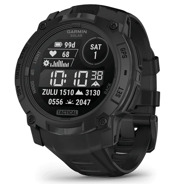 Instinct® 3 50 mm Solar Tactical Edition Svart med Svart Armband v:7641658