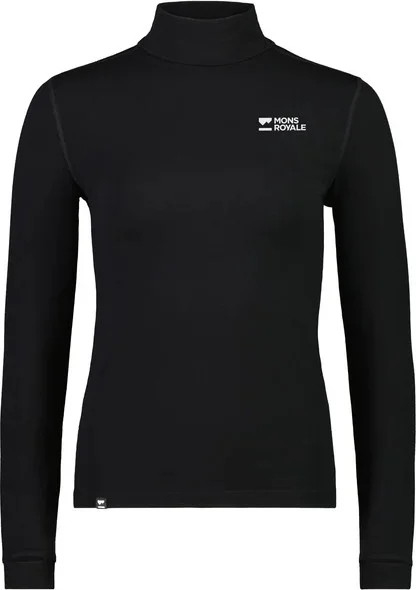 Women’s Cascade Merino Base Layer Mock Neck Long Sleeve Black v:7115314