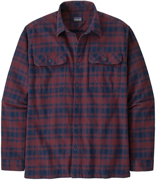M's L/S Organic Cotton Midweight Fjord Flannel Shirt Connected Lines Sequoia Red v:9373117